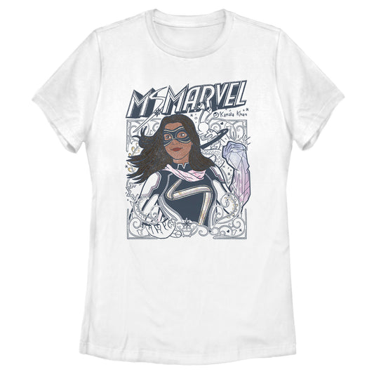 Women's Marvel Ms Marvel Doodle Kamala T-Shirt
